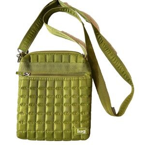 Lug Skipper Quilted Crossbody Bag Green Zipper Closure 1 Front Zip Pocket